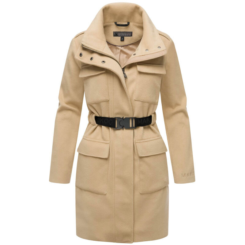 Marikoo Tanokoo Damen Winter Mantel N053 Beige-Größe XXL - Gr. 44