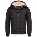Alessandro Salvarini Herren Winter Jacke mit Teddyfell AS431 Schwarz-Größe M - Gr. M