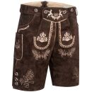 A. Salvarini Herren Trachten Lederhose AS451 Dunkelbraun-Gr. 54