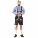 A. Salvarini Herren Trachten Lederhose AS451 Dunkelbraun-Gr. 56
