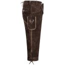 A. Salvarini Herren Trachten Lederhose Kniebundlederhose AS450 Dunkelbraun-Gr. 46