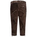 A. Salvarini Herren Trachten Lederhose Kniebundlederhose AS450 Dunkelbraun-Gr. 46