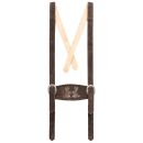 A. Salvarini Herren Trachten Lederhose Kniebundlederhose AS450 Dunkelbraun-Gr. 46