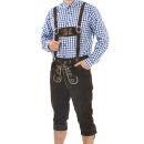A. Salvarini Herren Trachten Lederhose Kniebundlederhose AS450 Dunkelbraun-Gr. 50