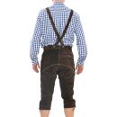 A. Salvarini Herren Trachten Lederhose Kniebundlederhose AS450 Dunkelbraun-Gr. 50
