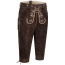A. Salvarini Herren Trachten Lederhose Kniebundlederhose AS450 Dunkelbraun-Gr. 50