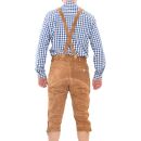 A. Salvarini Herren Trachten Lederhose Kniebundlederhose AS450 Hellbraun-Gr. 46