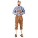 A. Salvarini Herren Trachten Lederhose Kniebundlederhose AS450 Hellbraun-Gr. 52