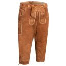 A. Salvarini Herren Trachten Lederhose Kniebundlederhose AS450 Hellbraun-Gr. 52