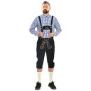 A. Salvarini Herren Trachten Lederhose Kniebundlederhose AS450 Schwarz-Gr. 50