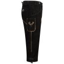 A. Salvarini Herren Trachten Lederhose Kniebundlederhose AS450 Schwarz-Gr. 50