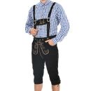 A. Salvarini Herren Trachten Lederhose Kniebundlederhose AS450 Schwarz-Gr. 52