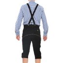 A. Salvarini Herren Trachten Lederhose Kniebundlederhose AS450 Schwarz-Gr. 52
