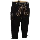 A. Salvarini Herren Trachten Lederhose Kniebundlederhose AS450 Schwarz-Gr. 52