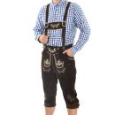 A. Salvarini Herren Trachten Lederhose Kniebundlederhose AS452 Dunkelbraun-Gr. 48