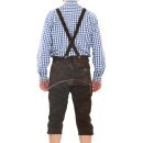 A. Salvarini Herren Trachten Lederhose Kniebundlederhose AS452 Dunkelbraun-Gr. 48