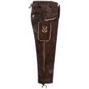 A. Salvarini Herren Trachten Lederhose Kniebundlederhose AS452 Dunkelbraun-Gr. 48