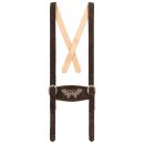 A. Salvarini Herren Trachten Lederhose Kniebundlederhose AS452 Dunkelbraun-Gr. 48