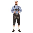 A. Salvarini Herren Trachten Lederhose Kniebundlederhose AS452 Dunkelbraun-Gr. 52