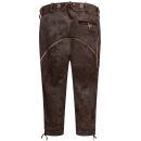 A. Salvarini Herren Trachten Lederhose Kniebundlederhose AS452 Dunkelbraun-Gr. 52