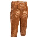 A. Salvarini Herren Trachten Lederhose Kniebundlederhose AS452 Hellbraun-Gr. 48