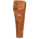 A. Salvarini Herren Trachten Lederhose Kniebundlederhose AS452 Hellbraun-Gr. 48