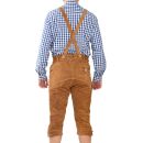 A. Salvarini Herren Trachten Lederhose Kniebundlederhose AS452 Hellbraun-Gr. 50
