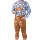 A. Salvarini Herren Trachten Lederhose Kniebundlederhose AS452 Hellbraun-Gr. 56
