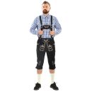 A. Salvarini Herren Trachten Lederhose Kniebundlederhose AS452 Schwarz-Gr. 54