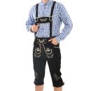 A. Salvarini Herren Trachten Lederhose Kniebundlederhose AS452 Schwarz-Gr. 54