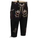 A. Salvarini Herren Trachten Lederhose Kniebundlederhose AS452 Schwarz-Gr. 54