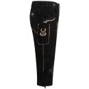 A. Salvarini Herren Trachten Lederhose Kniebundlederhose AS452 Schwarz-Gr. 58