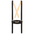 A. Salvarini Herren Trachten Lederhose Kniebundlederhose AS452 Schwarz-Gr. 58