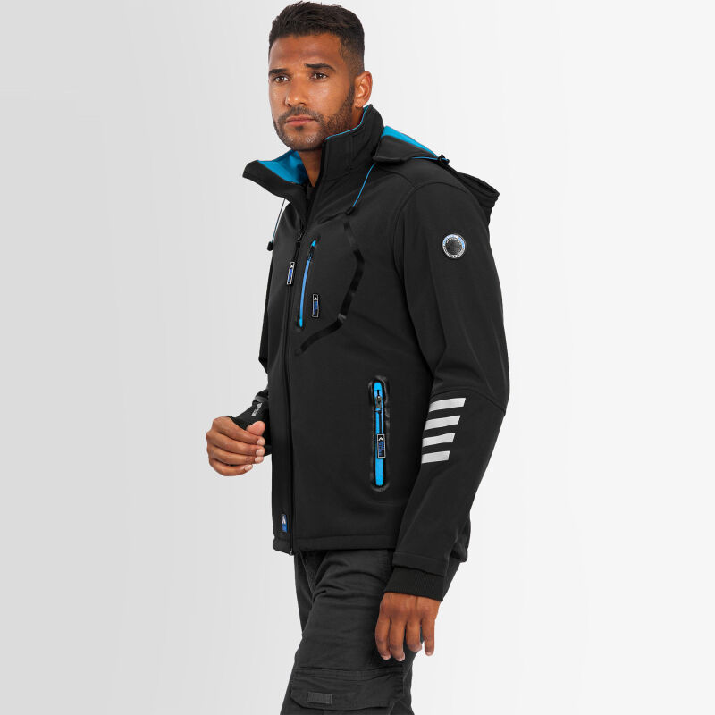 Arctic Seven Herren Softshelljacke O301 Schwarz-Blau Größe XL - Gr. XL