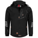 Arctic Seven Herren Softshelljacke O-301 Schwarz-Orange Größe XXXXL - Gr. 4XL