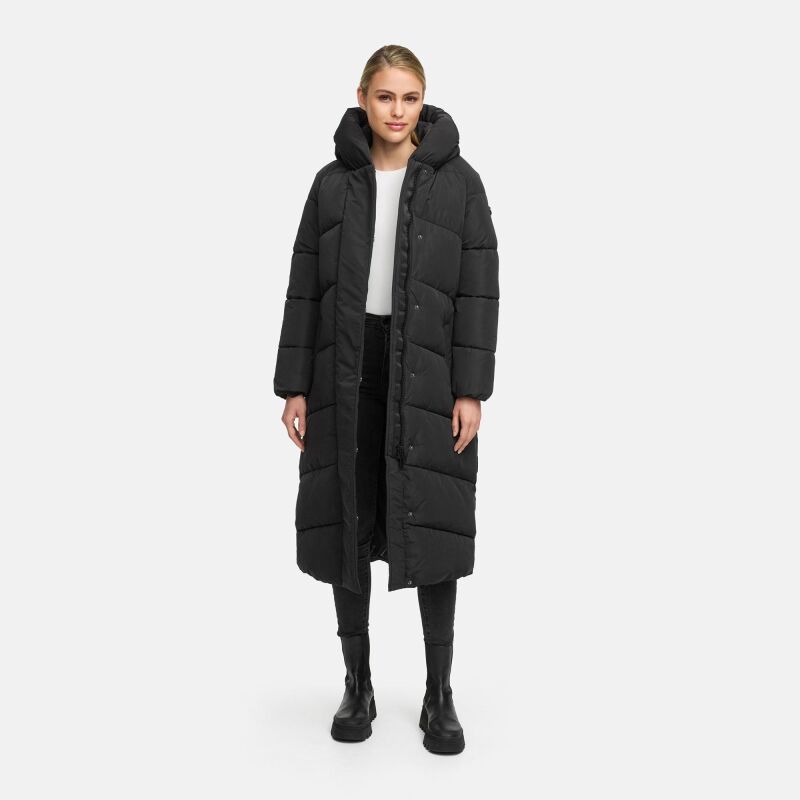 Navahoo Eisblick Damen Winter Steppmantel N060 Schwarz-Größe S - Gr. 36