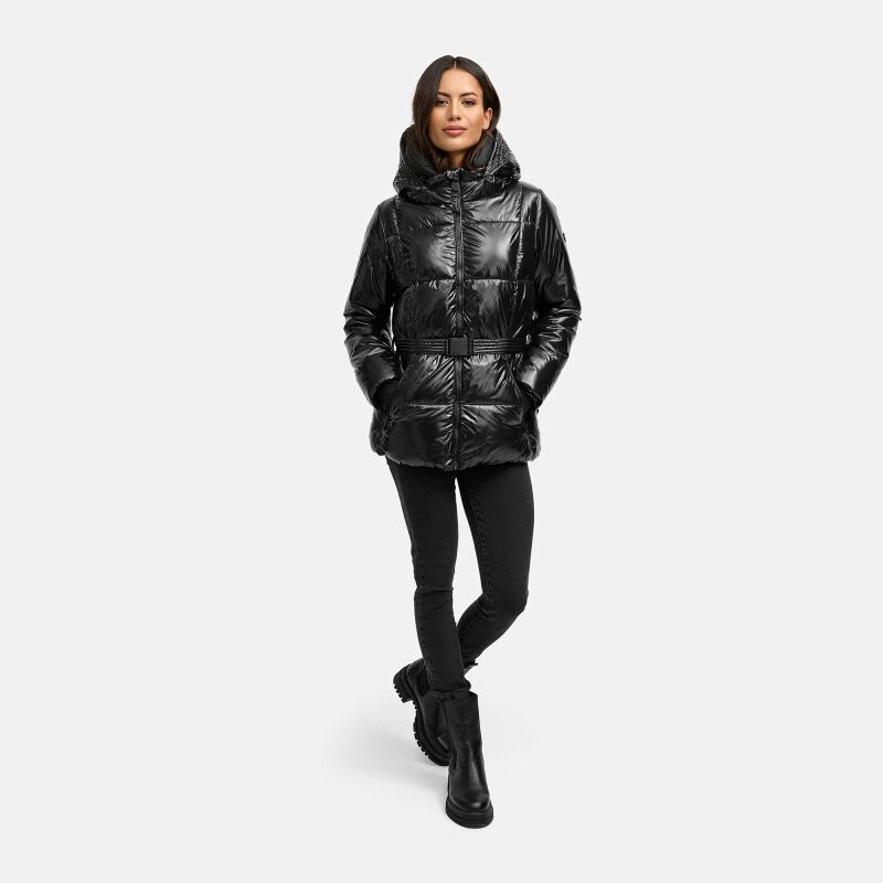 Navahoo Eisglanz Damen Winter Steppjacke N061 Schwarz Größe S - Gr. 36
