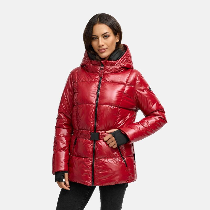 Navahoo Eisglanz Damen Winter Steppjacke N061 Dark Red Größe M - Gr. 38