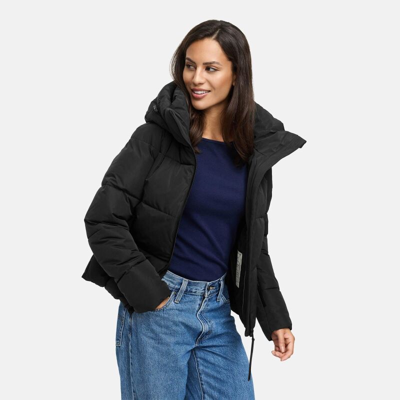 Navahoo Frostherz Damen Winter Steppjacke N067 Schwarz Größe L - Gr. 40