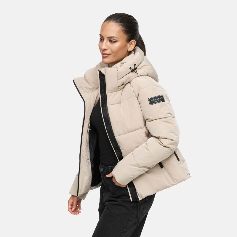 Navahoo Frostherz Damen Winter Steppjacke N067 Light Taupe Größe S - Gr. 36
