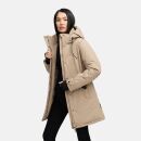 Navahoo Frostkuss Damen Winter Parka Jacke N068 Taupe Grey-Größe M - Gr. 38