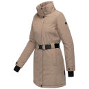Navahoo Frostkuss Damen Winter Parka Jacke N068 Taupe Grey-Größe M - Gr. 38