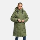 Navahoo Funkelteddy Damen Winter Steppmantel Parka N069 Olive Leaf-Größe XS - Gr. 34
