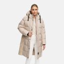 Navahoo Funkelteddy Damen Winter Steppmantel Parka N069 Light Taupe-Größe S - Gr. 36