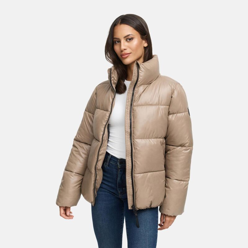 Marikoo Hazalee Damen Winter Herbst Stepp Jacke N071 Taupe Grey Größe S - Gr. 36