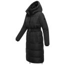 Navahoo Herbstnebel Damen Winter Steppmantel lang N072 Schwarz Größe M - Gr. 38