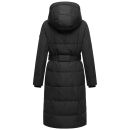 Navahoo Herbstnebel Damen Winter Steppmantel lang N072 Schwarz Größe M - Gr. 38