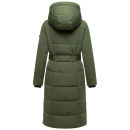 Navahoo Herbstnebel Damen Winter Steppmantel lang N072 Pine Olive  Größe XS - Gr. 34