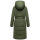 Navahoo Herbstnebel Damen Winter Steppmantel lang N072 Pine Olive  Größe XS - Gr. 34