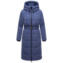 Navahoo Herbstnebel Damen Winter Steppmantel lang N072 Blue Violet Größe S - Gr. 36